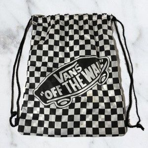 vans checkerboard drawstring bag
